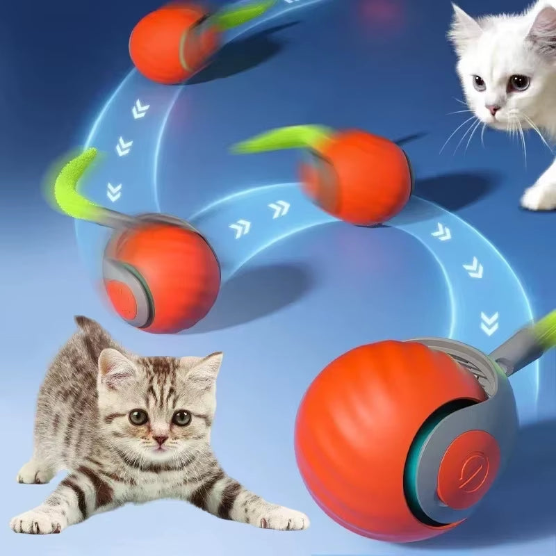 Feline Fitness Funball: The Unfathomably Smart Kitty Spin 'n' Feather Roller of Endless Cat Shenanigans!