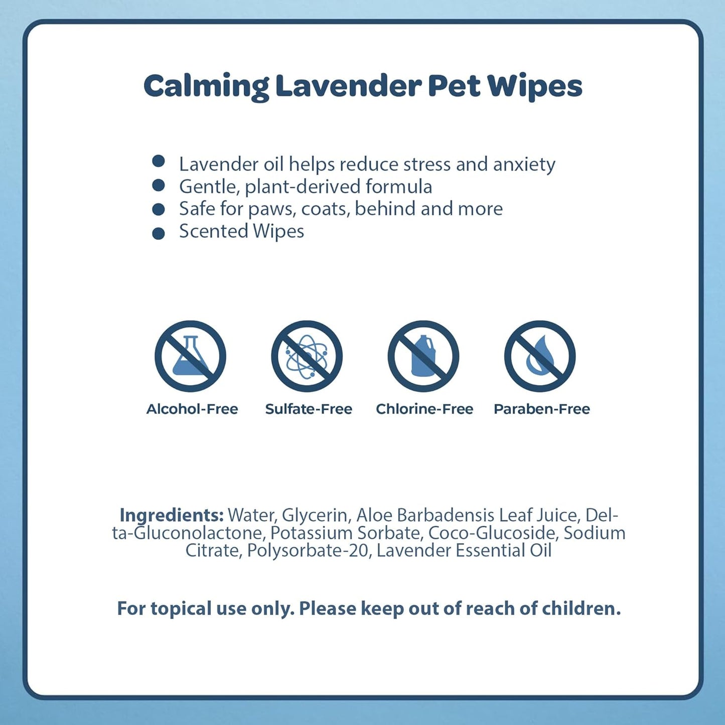 "Pet Grooming Wipes for Dogs & Cats - 100 Pack, Plant-Based Deodorizer for Coats & Sensitive Skin, Calming Lavender Scent" - Happy Tails and Purrs