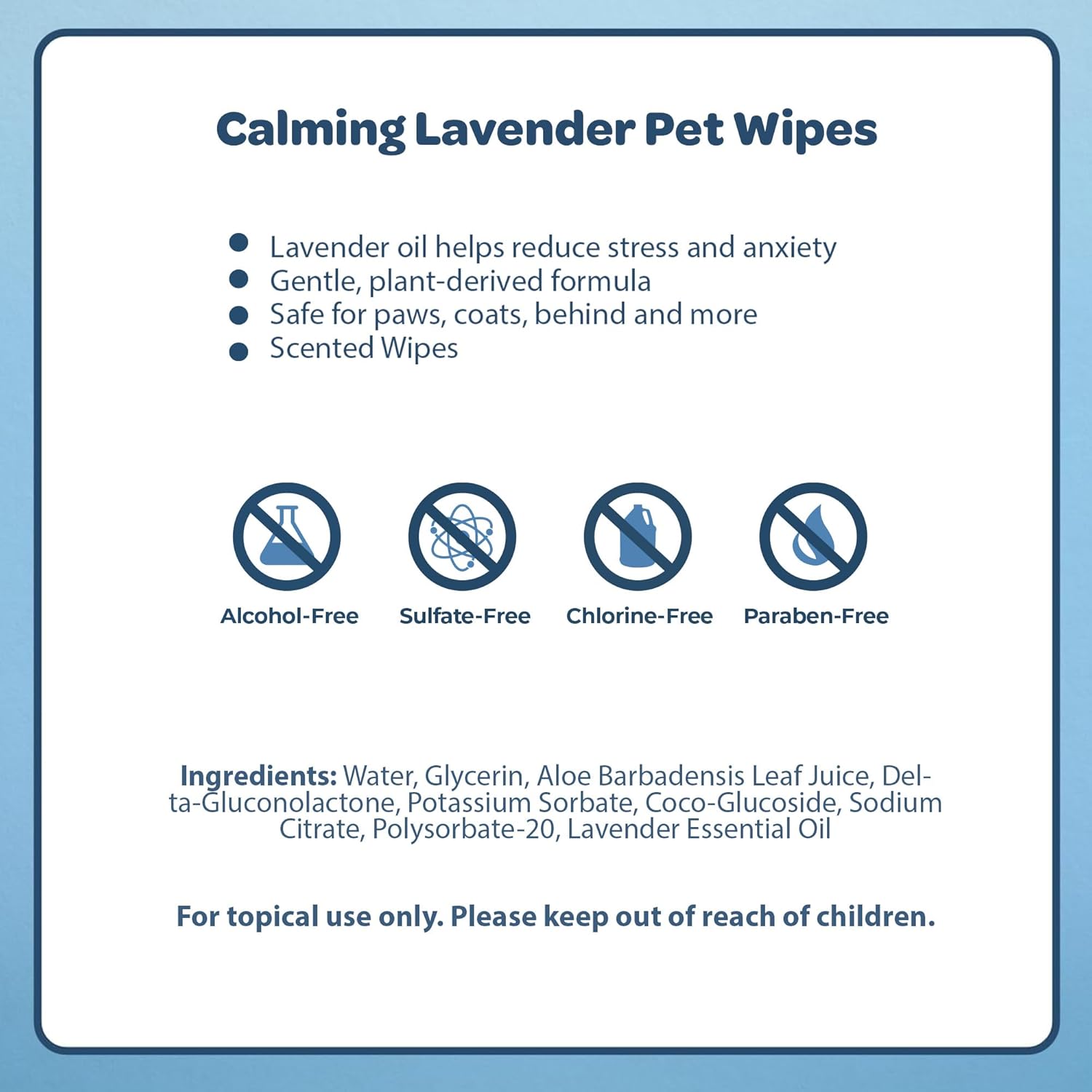 "Pet Grooming Wipes for Dogs & Cats - 100 Pack, Plant-Based Deodorizer for Coats & Sensitive Skin, Calming Lavender Scent" - Happy Tails and Purrs