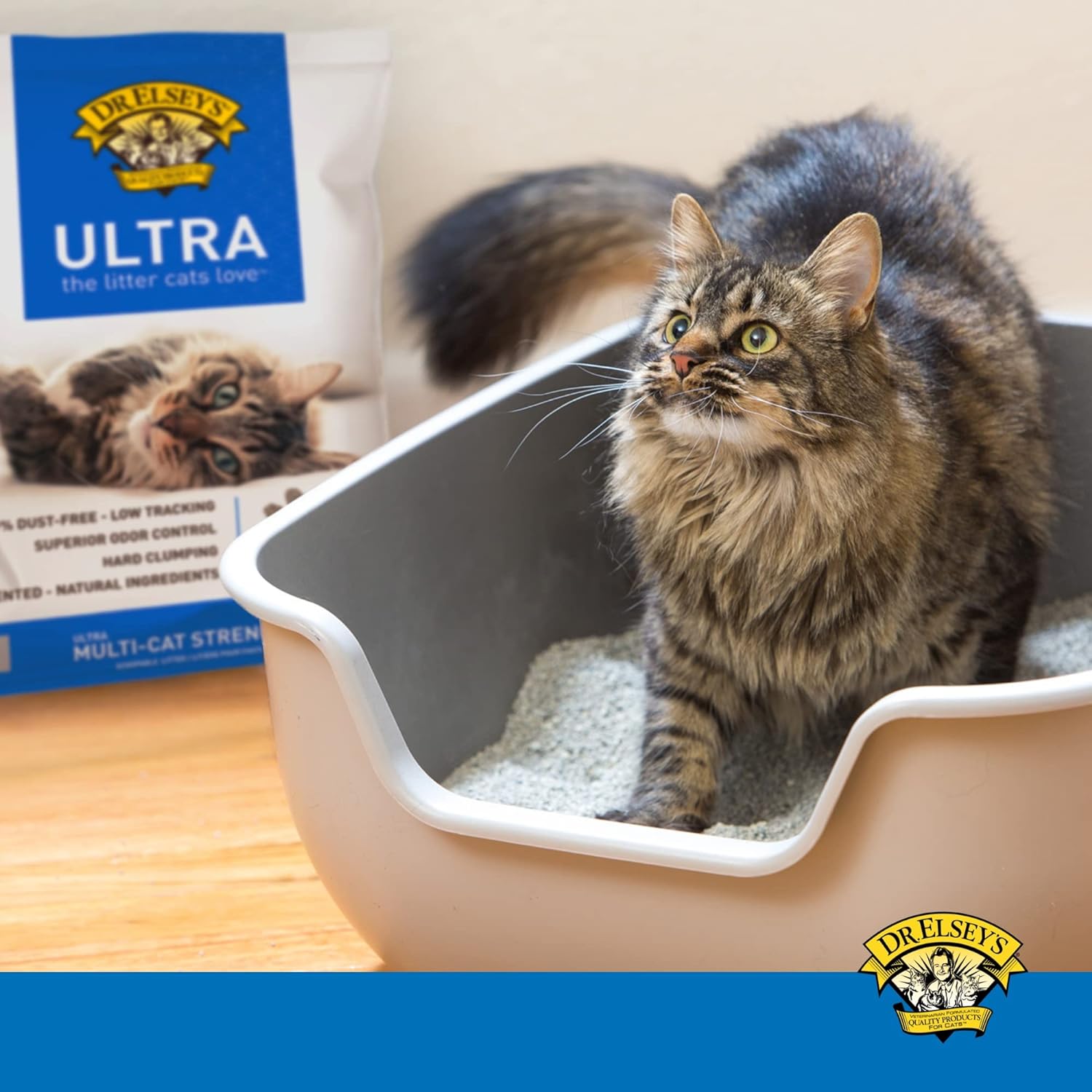 "Premium Unscented Cat Litter with Natural Ingredients - Low Dust, Superior Odor Control, Hard Clumping, Moisture Absorbing (40 lbs.)" - Happy Tails and Purrs