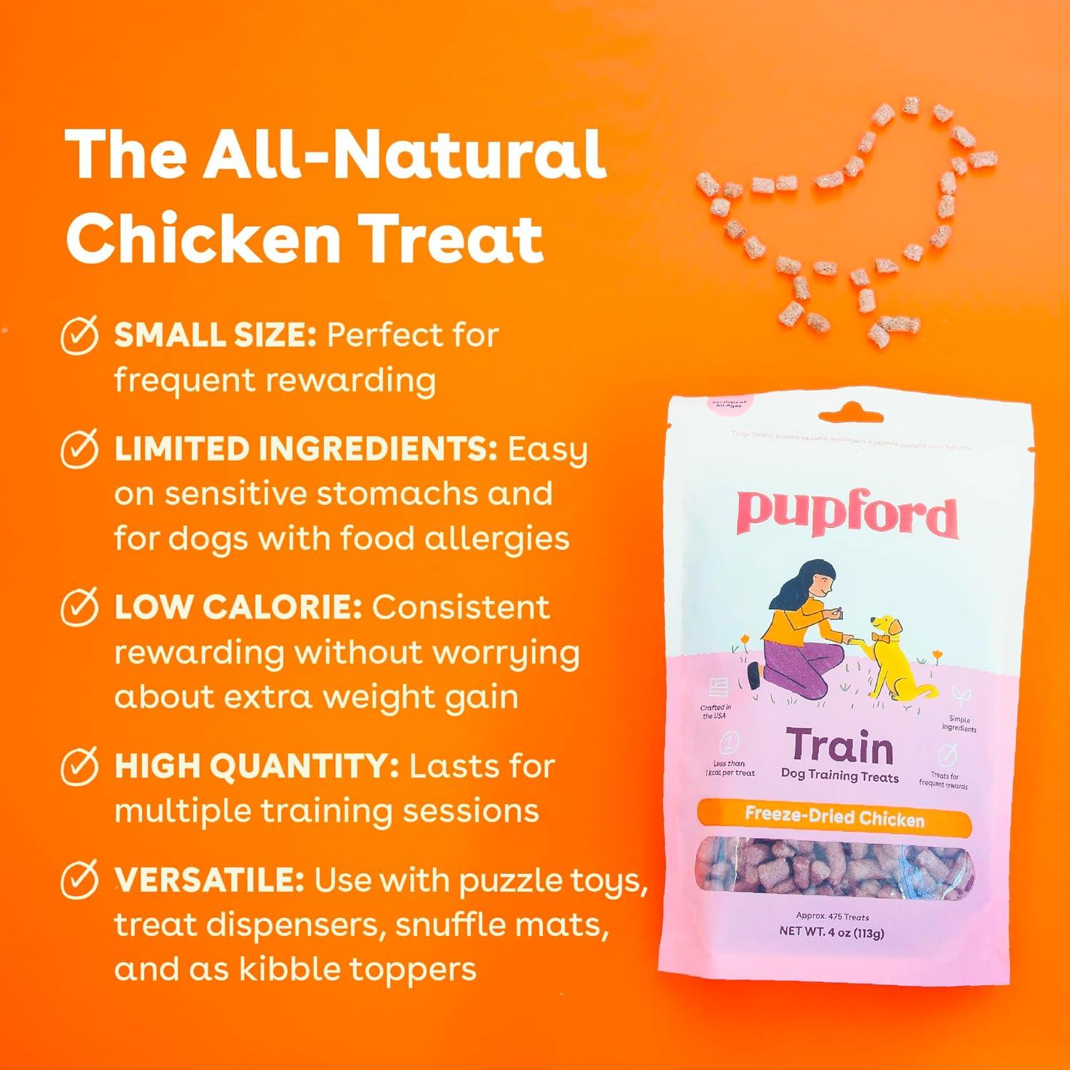 Freeze Dried Training Treats for Dogs & Puppies - 475+ Two Ingredient Bites (Chicken, 4 Oz) - Happy Tails and Purrs