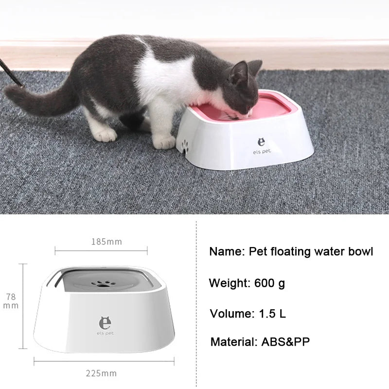 "Non-Spill Floating Water Bowl for Dogs and Cats - Anti-Wetting, Anti-Overflow Design"