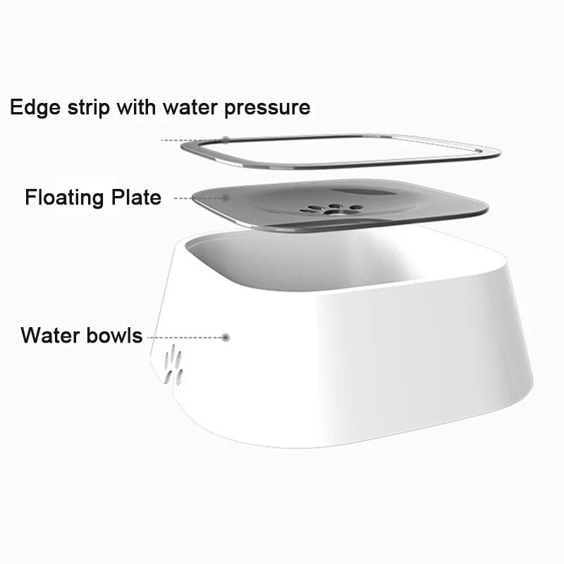 "Non-Spill Floating Water Bowl for Dogs and Cats - Anti-Wetting, Anti-Overflow Design"