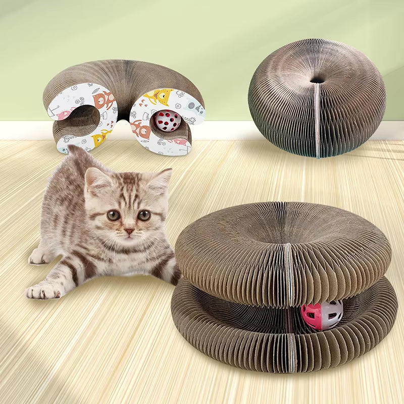 "Purr-fectly Fun Foldable Cat Scratching Toy - The Magic Accordion for Feline Shenanigans!"