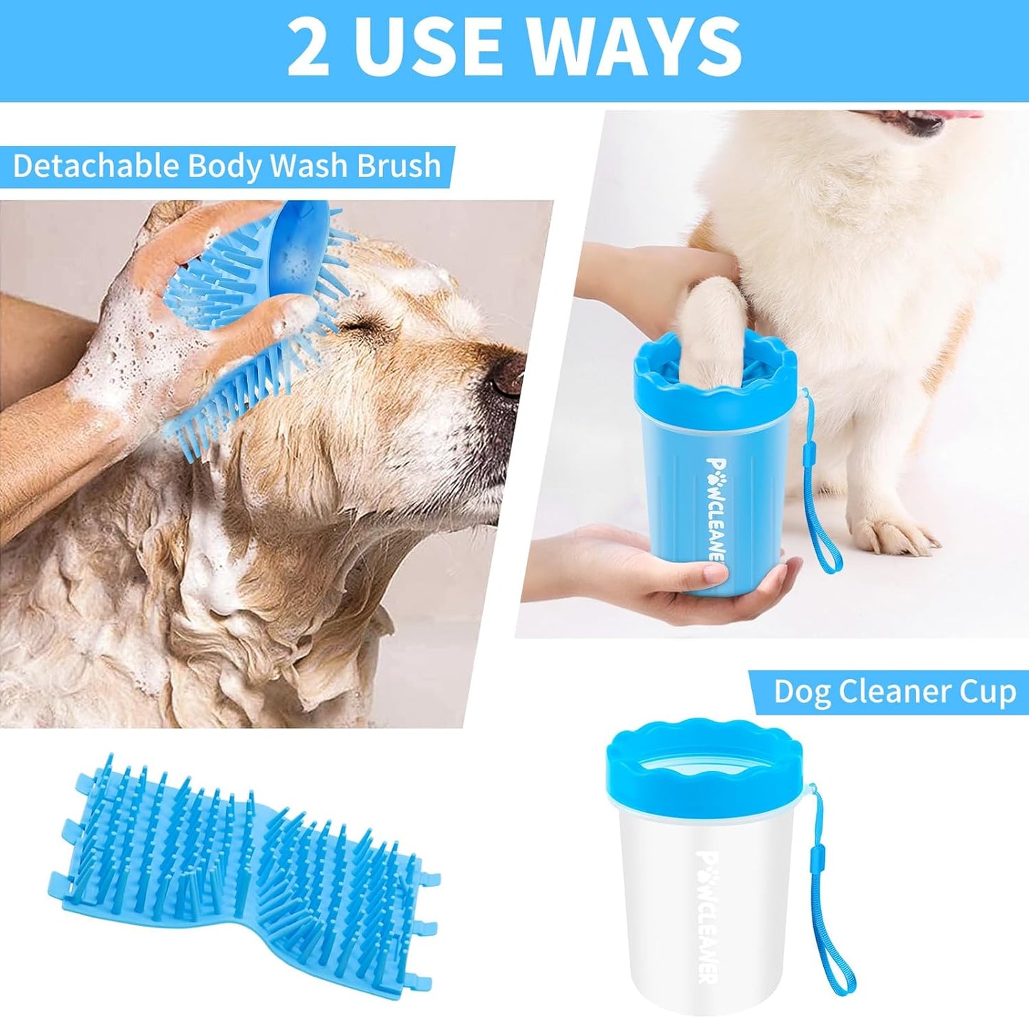 Dog Paw Cleaner and Washer for Small, Medium, and Large Dogs and Cats with 3 Absorbent Towels