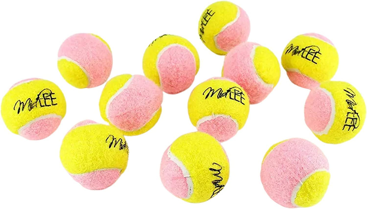 X-Small Dog Tennis Balls (1.5"): Pack of 12 for Puppies - Yellow/Pink