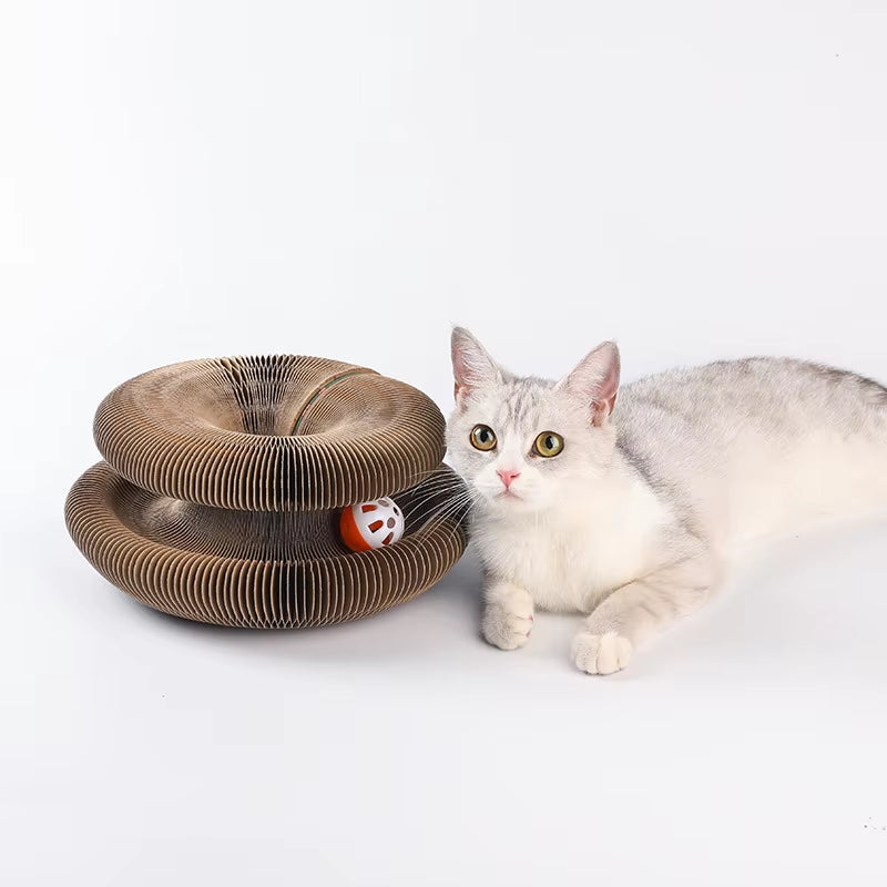 "Purr-fectly Fun Foldable Cat Scratching Toy - The Magic Accordion for Feline Shenanigans!"