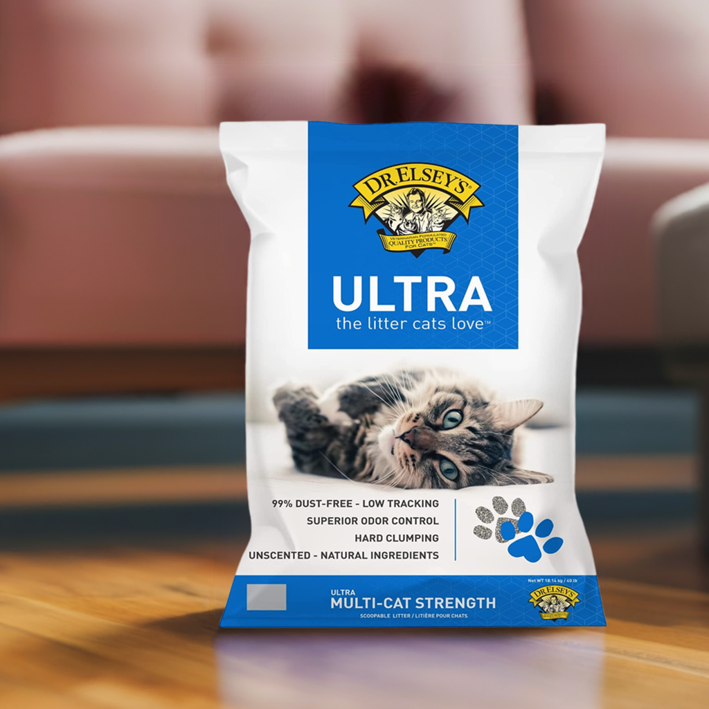 "Premium Unscented Cat Litter with Natural Ingredients - Low Dust, Superior Odor Control, Hard Clumping, Moisture Absorbing (40 lbs.)" - Happy Tails and Purrs